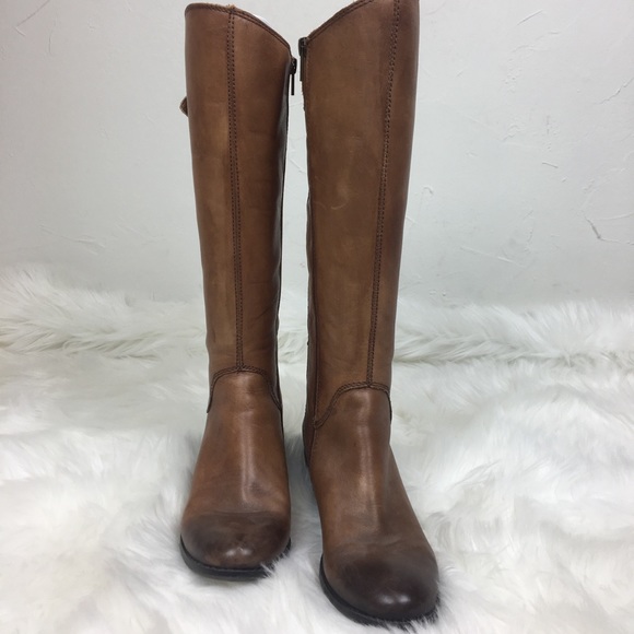 Lucky Brand studded leather brown tan tall boots - Picture 3 of 8